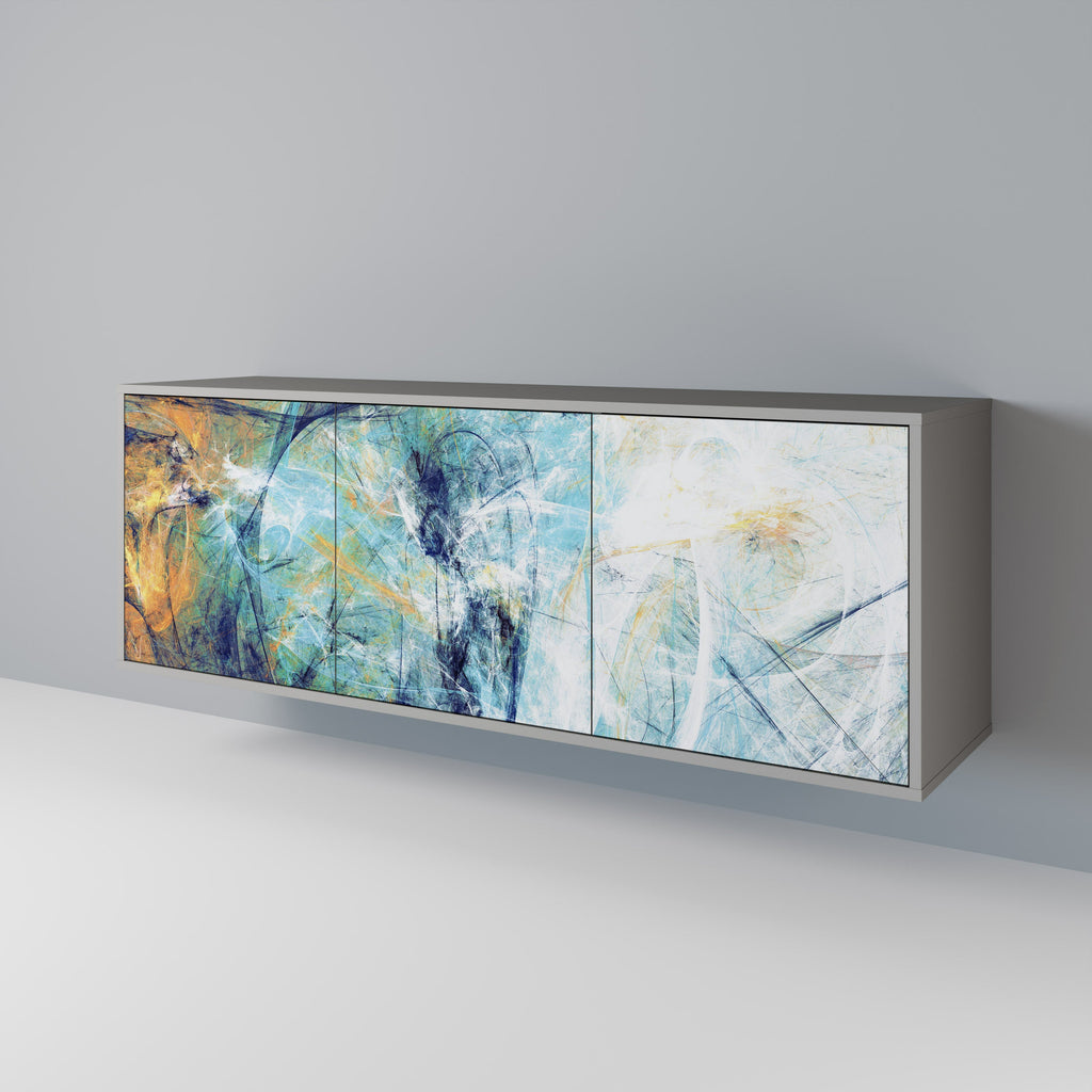 ABSTRACT THOUGHTS 3-türiges Sideboard in grauem Finish