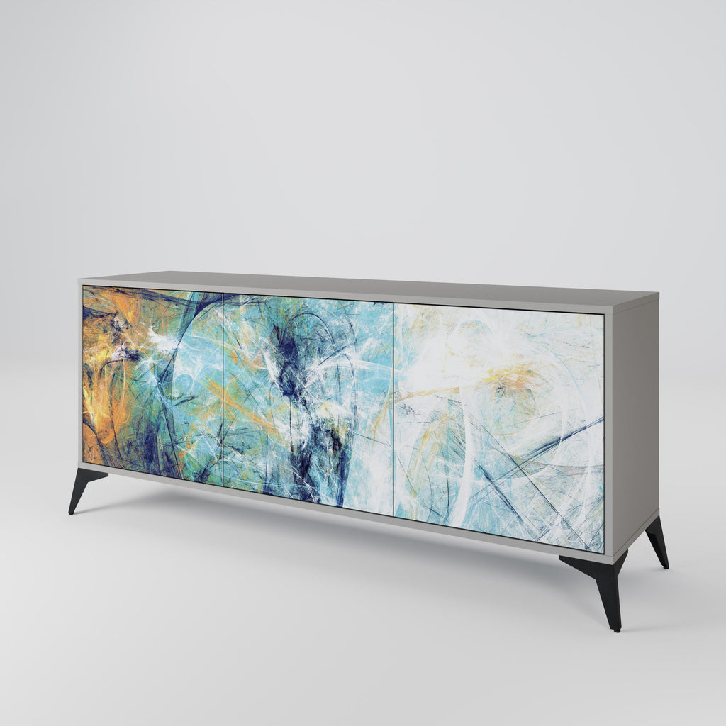 ABSTRACT THOUGHTS 3-türiges Sideboard in grauem Finish
