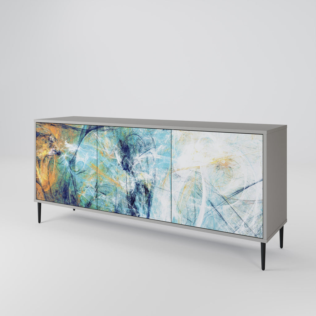 ABSTRACT THOUGHTS 3-türiges Sideboard in grauem Finish