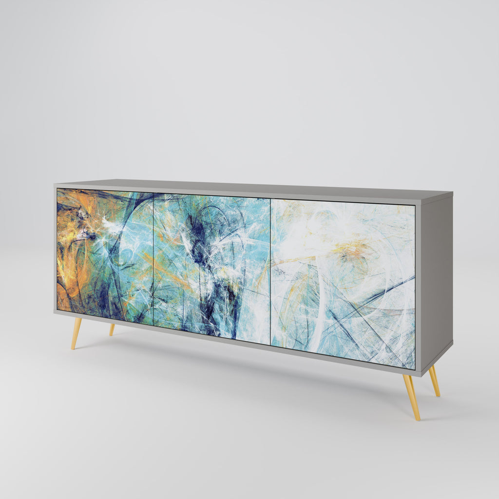 ABSTRACT THOUGHTS 3-türiges Sideboard in grauem Finish