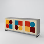 GEOMETRIC PUZZLE Sideboard mit 3 Türen in Grau