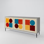 GEOMETRIC PUZZLE Sideboard mit 3 Türen in Grau