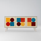 GEOMETRIC PUZZLE Sideboard mit 3 Türen in Grau