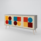 GEOMETRIC PUZZLE Sideboard mit 3 Türen in Grau