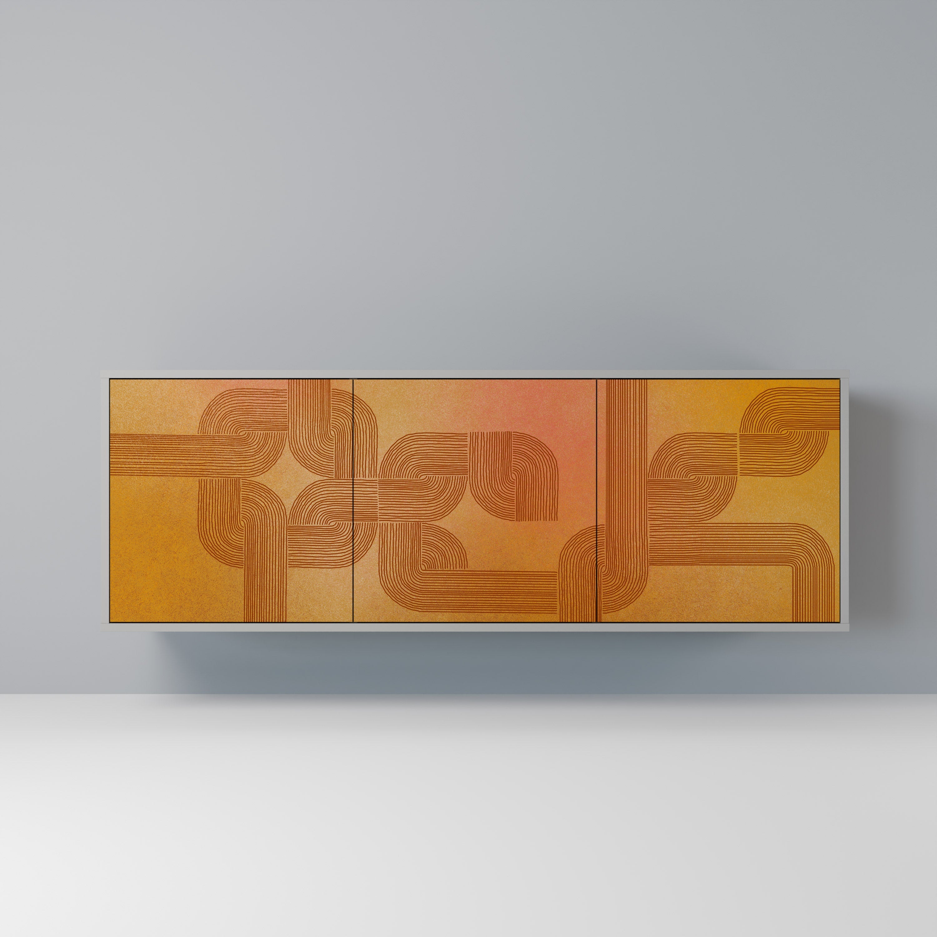 STRENGTHENING RELATION Sideboard mit 3 Türen in Grau