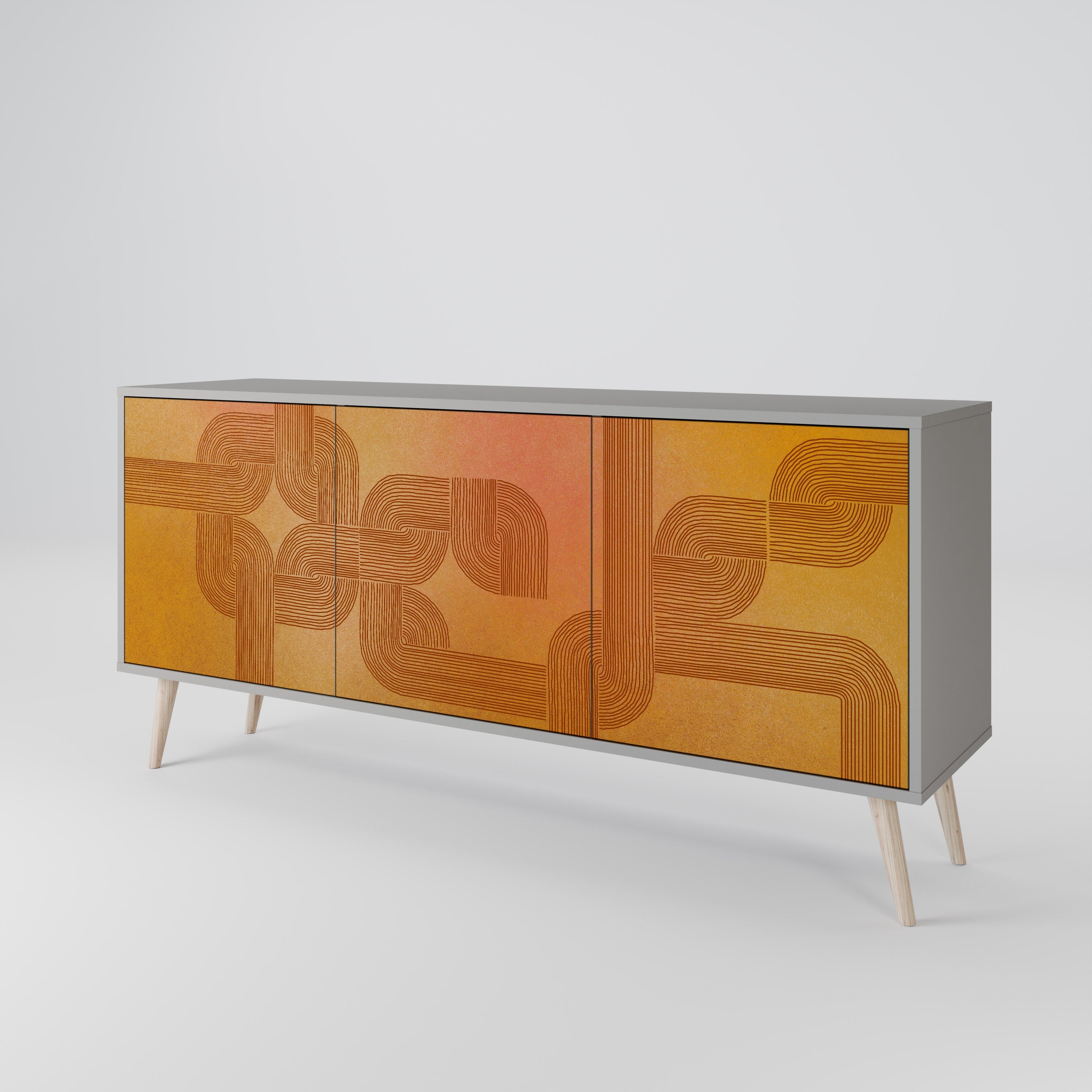 STRENGTHENING RELATION Sideboard mit 3 Türen in Grau