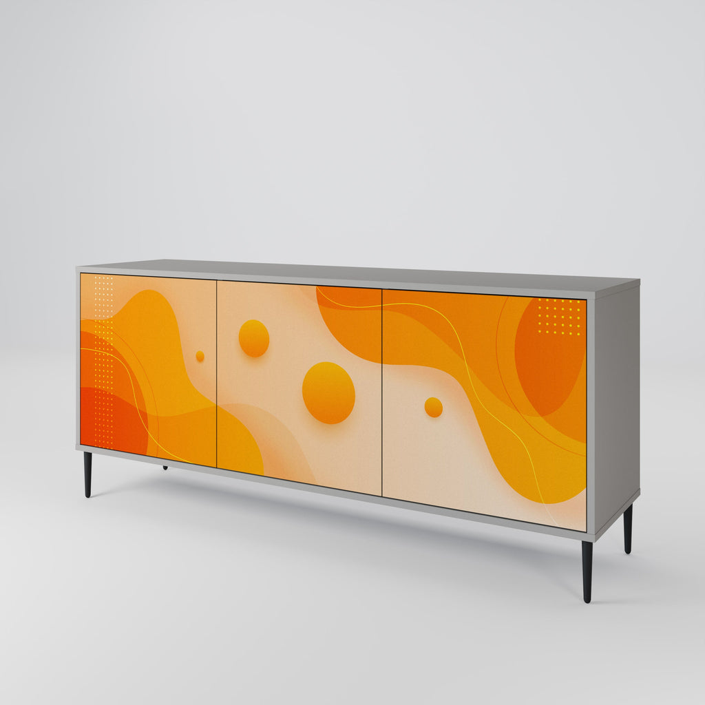 ORANGE ARRANGEMENT Sideboard mit 3 Türen in Grau