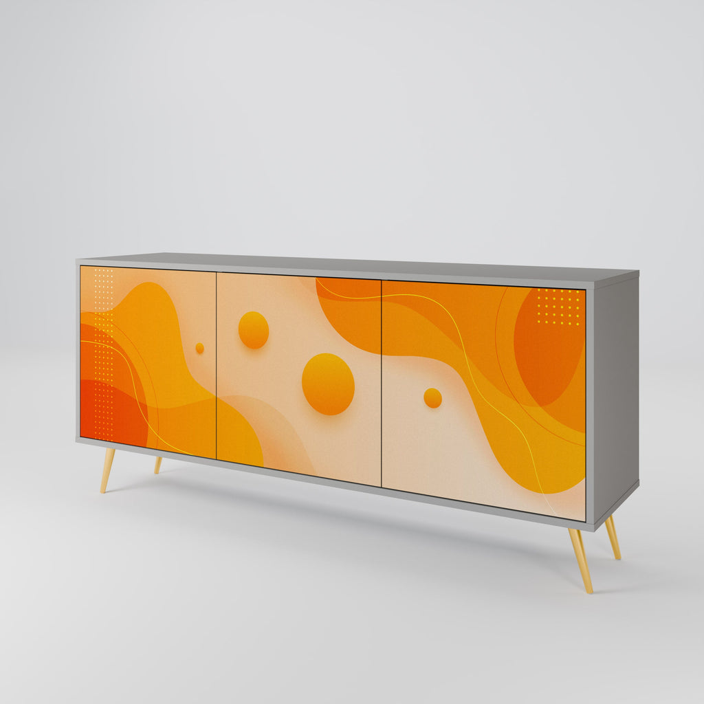 ORANGE ARRANGEMENT Sideboard mit 3 Türen in Grau