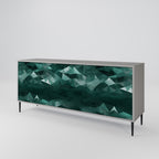 POLYGONAL FLOATING Sideboard mit 3 Türen in Grau