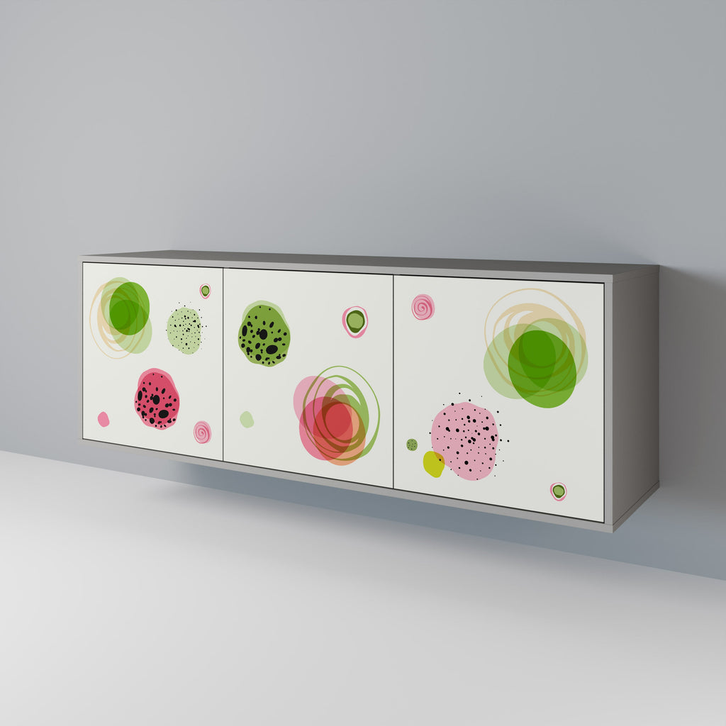 COLORFUL COSMOS Sideboard mit 3 Türen in Grau
