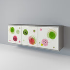 COLORFUL COSMOS Sideboard mit 3 Türen in Grau