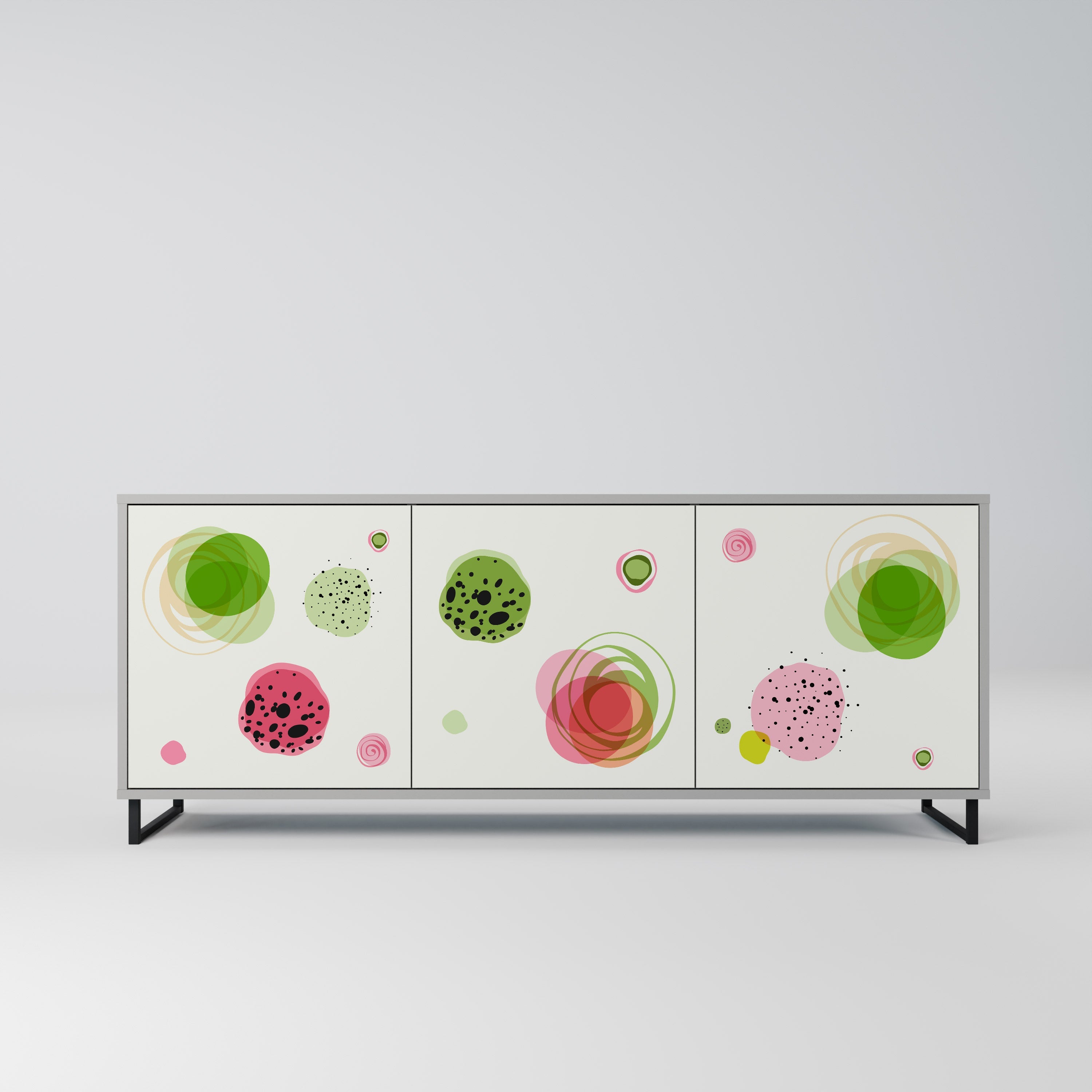 COLORFUL COSMOS Sideboard mit 3 Türen in Grau