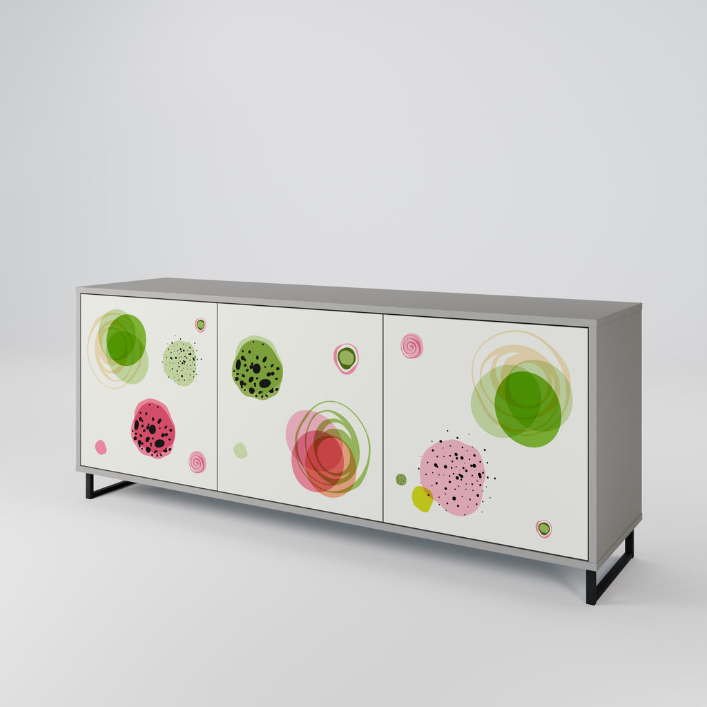 COLORFUL COSMOS Sideboard mit 3 Türen in Grau