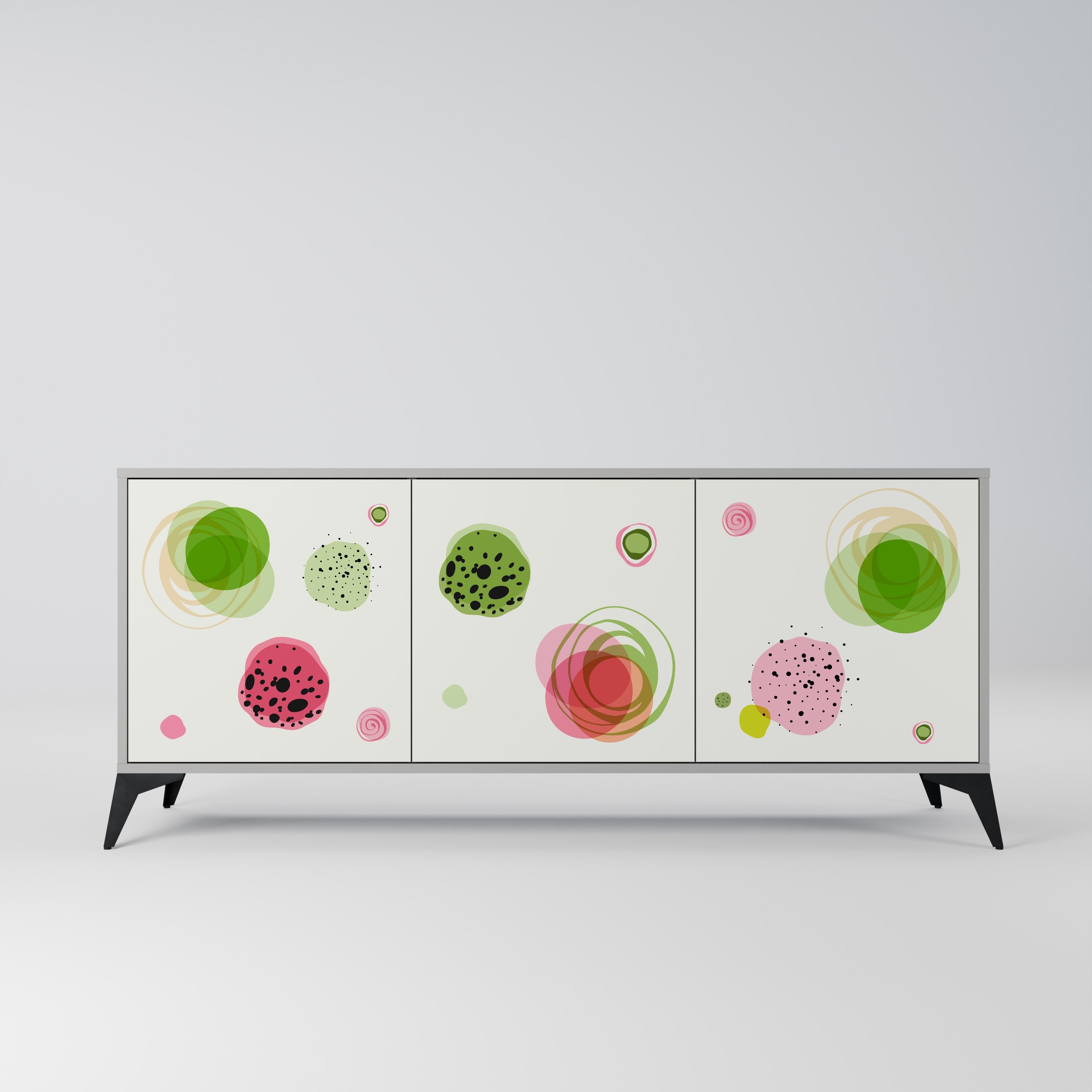 COLORFUL COSMOS Sideboard mit 3 Türen in Grau