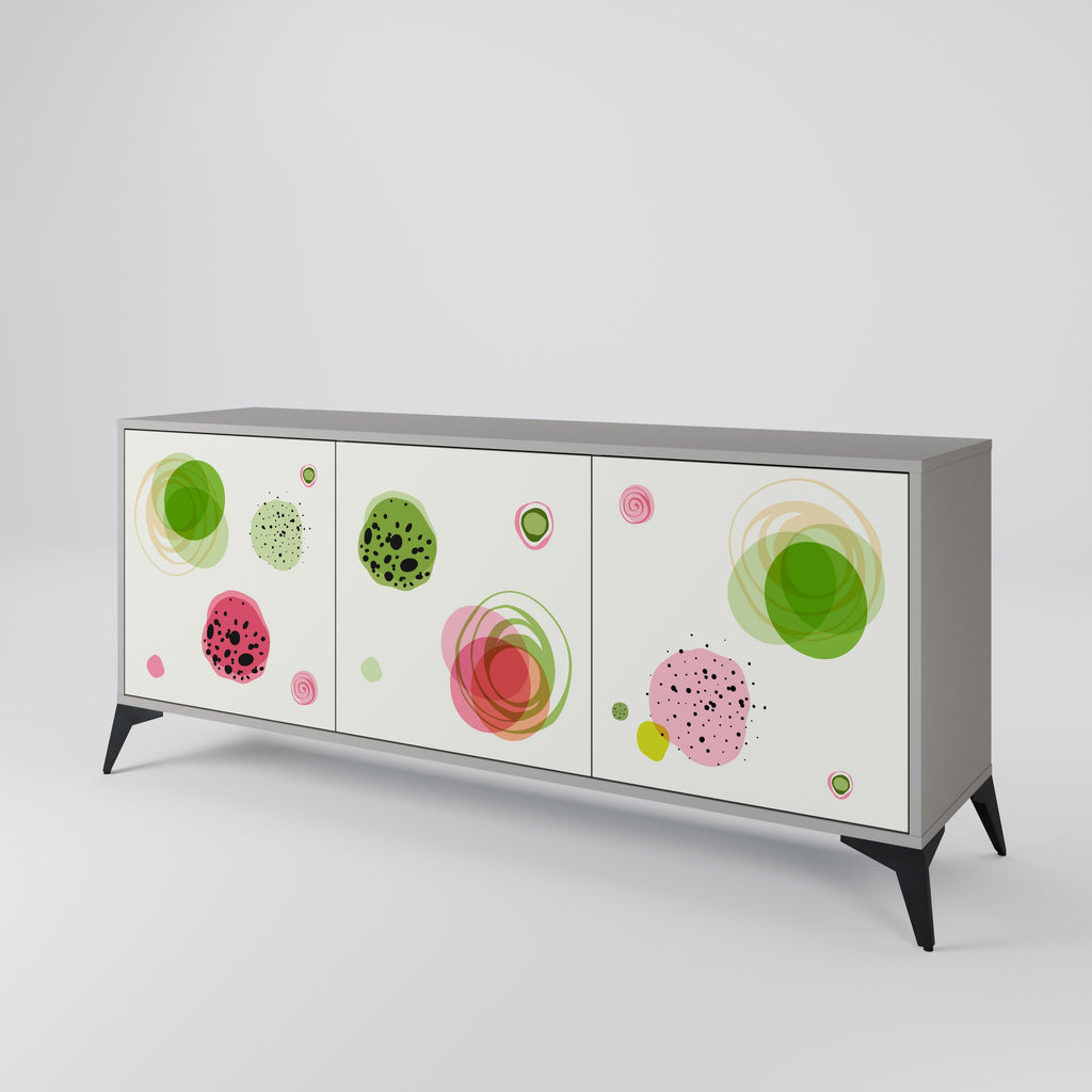 COLORFUL COSMOS Sideboard mit 3 Türen in Grau