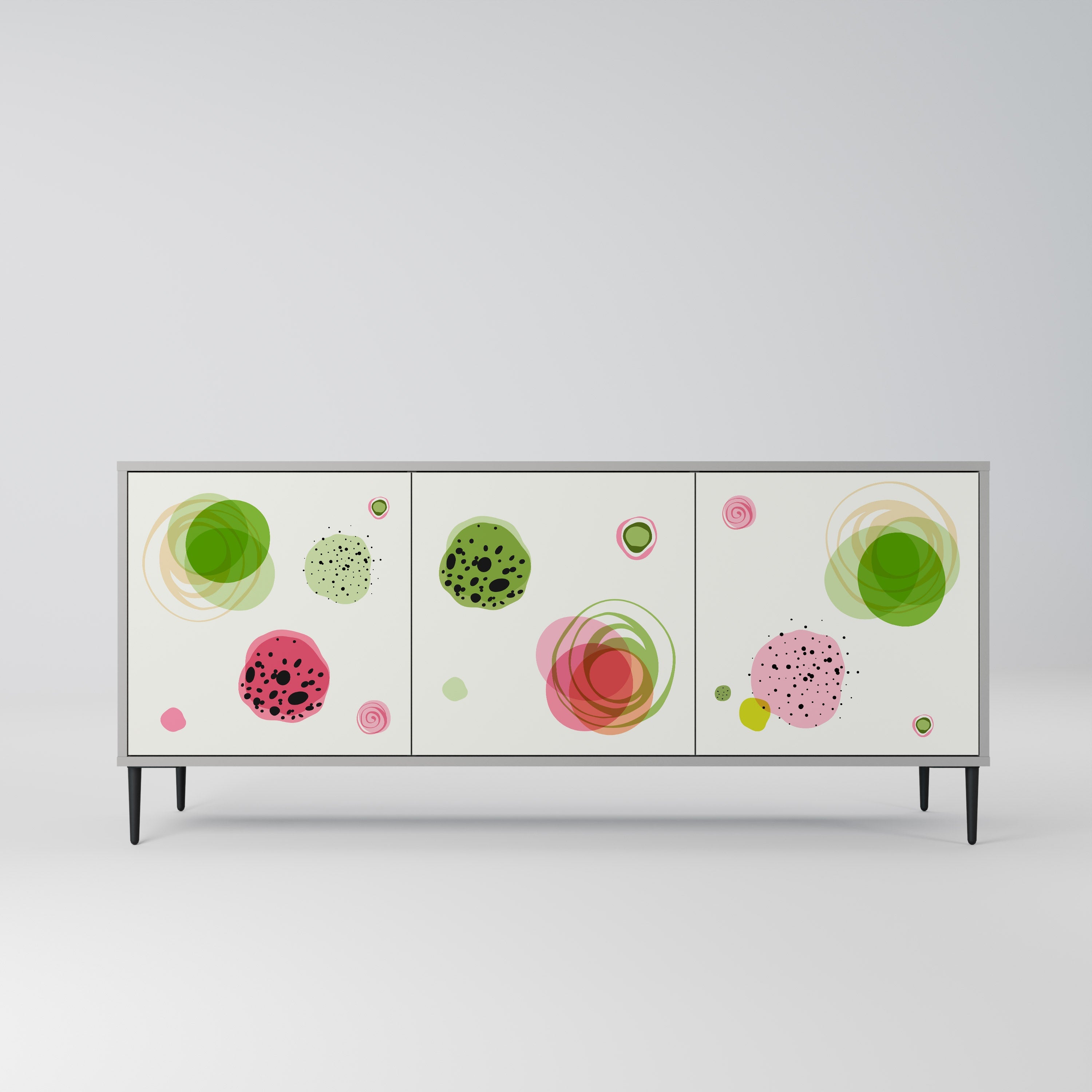COLORFUL COSMOS Sideboard mit 3 Türen in Grau