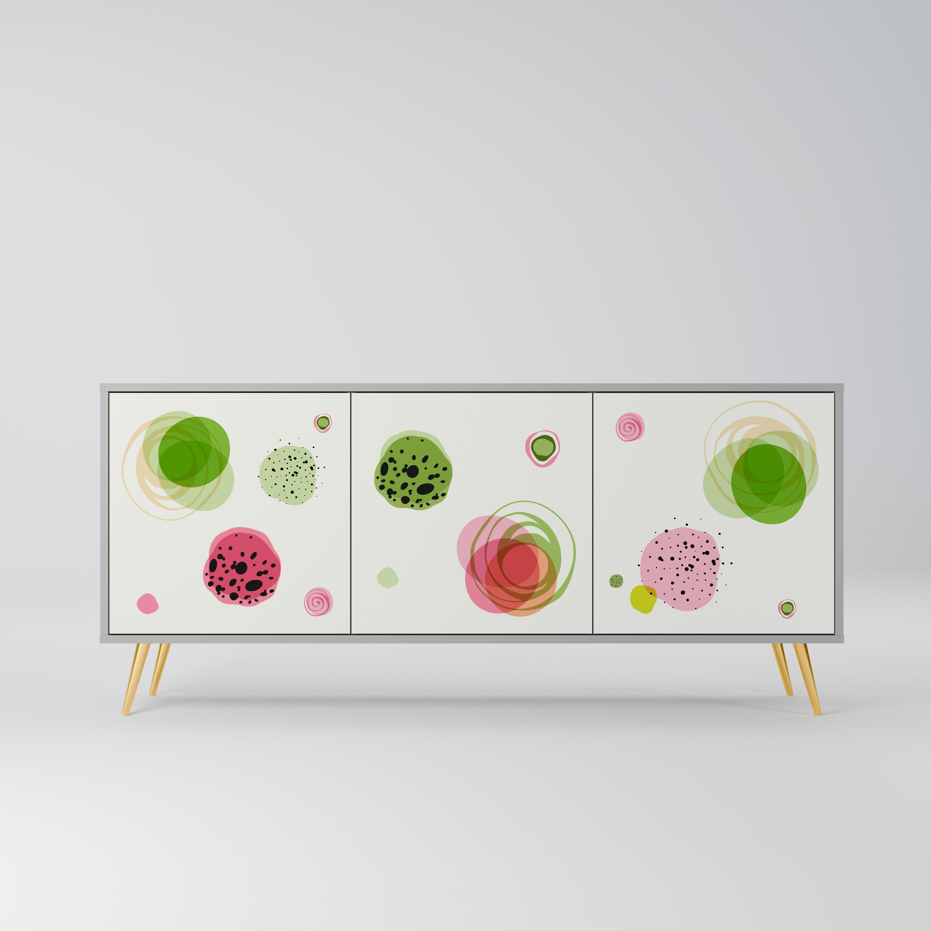 COLORFUL COSMOS Sideboard mit 3 Türen in Grau