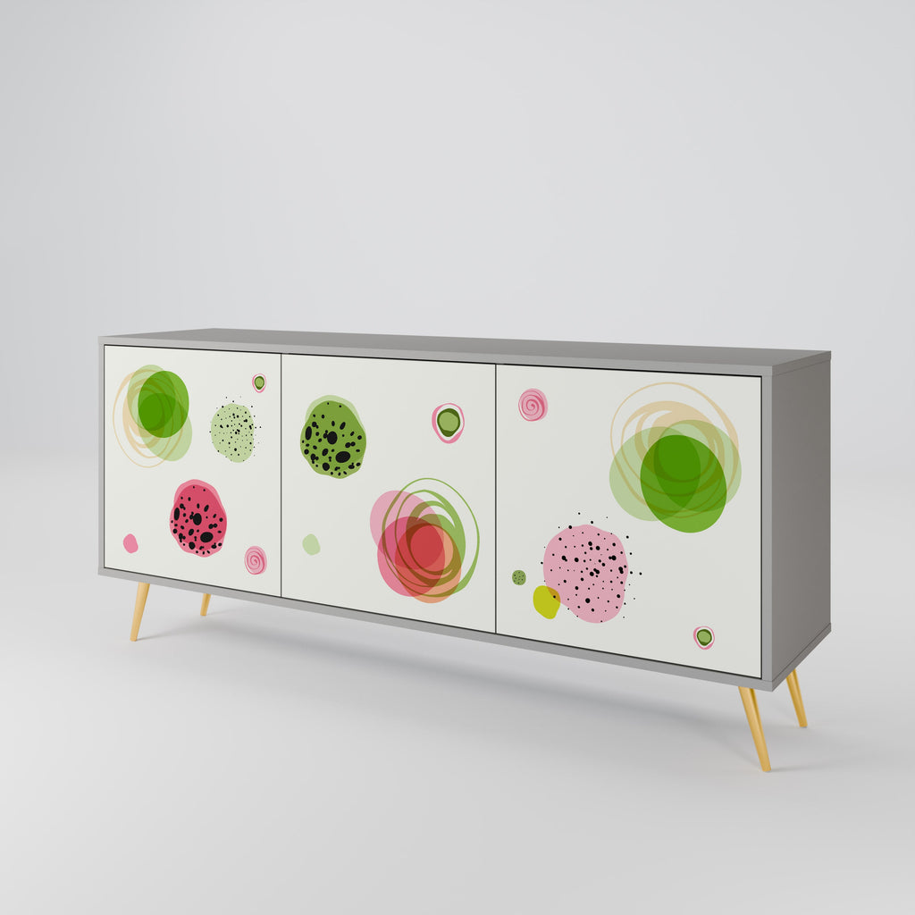 COLORFUL COSMOS Sideboard mit 3 Türen in Grau