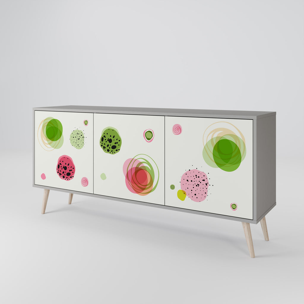 COLORFUL COSMOS Sideboard mit 3 Türen in Grau