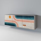 TWO HALVES Sideboard mit 3 Türen in Grau