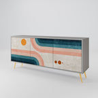 TWO HALVES Sideboard mit 3 Türen in Grau