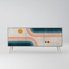 TWO HALVES Sideboard mit 3 Türen in Grau