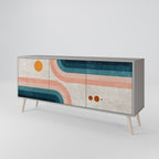 TWO HALVES Sideboard mit 3 Türen in Grau