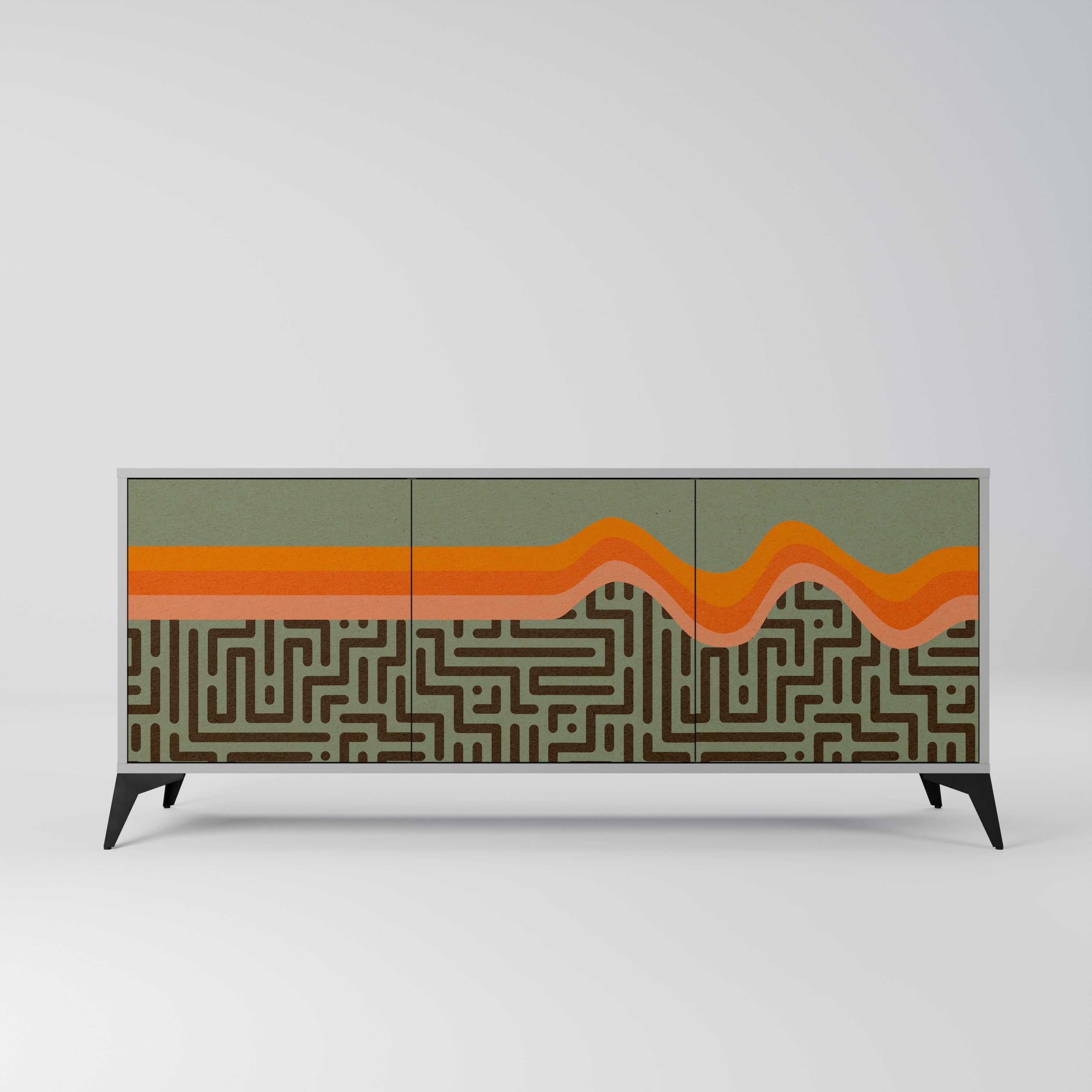 SIMPLE SOLUTIONS Sideboard mit 3 Türen in Grau