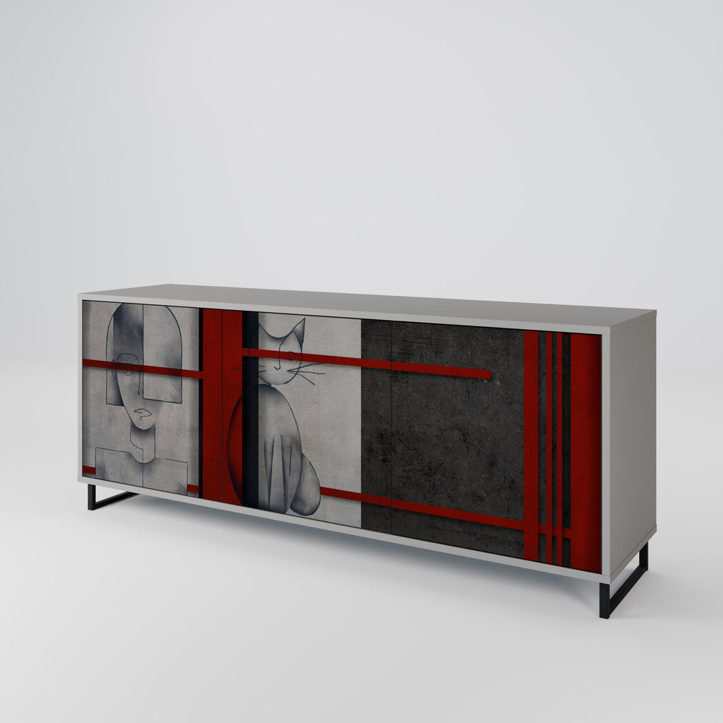 GRAY FIGURES Sideboard mit 3 Türen in Grau