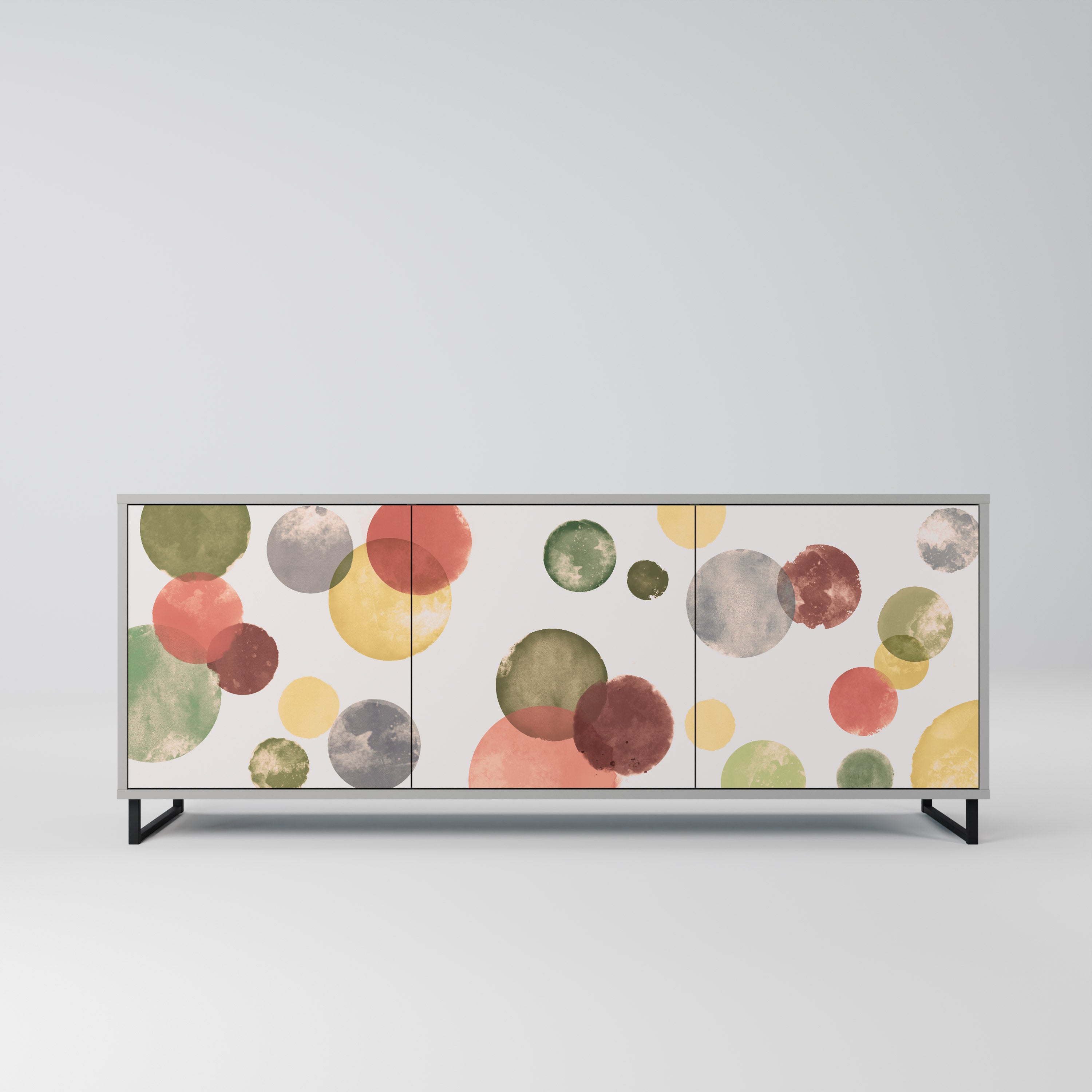 FLEETING HAPPINESS Sideboard mit 3 Türen in Grau