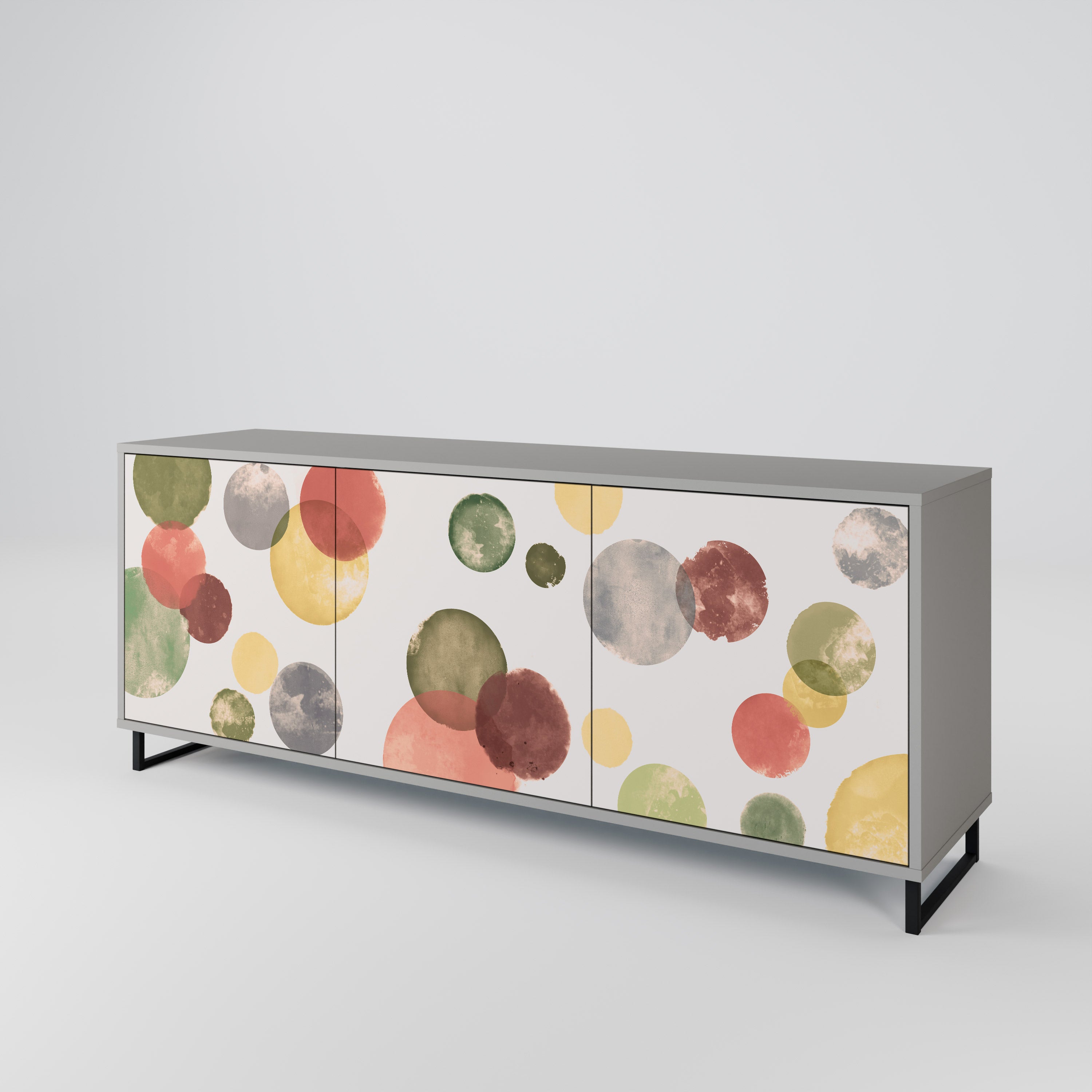 FLEETING HAPPINESS Sideboard mit 3 Türen in Grau