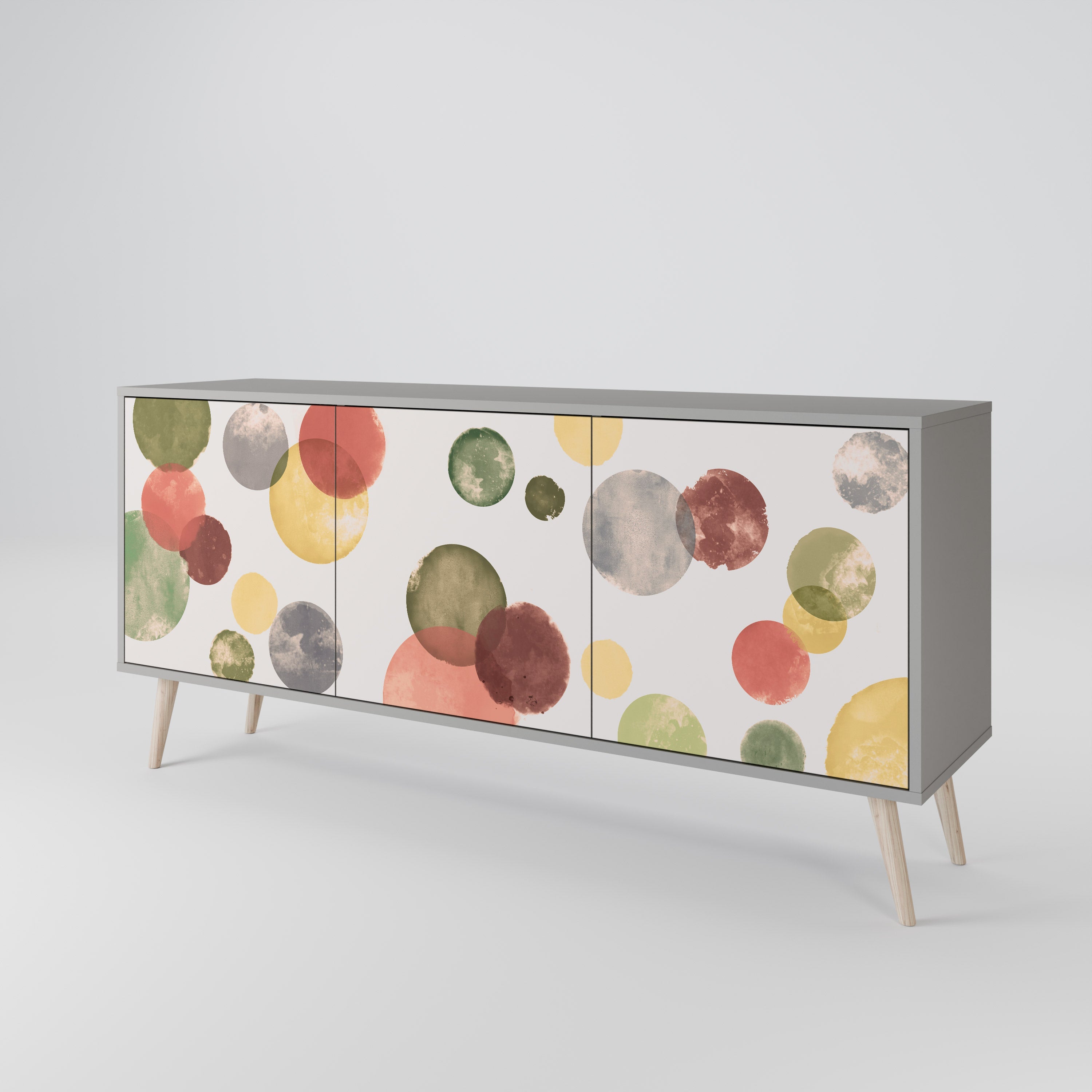 FLEETING HAPPINESS Sideboard mit 3 Türen in Grau