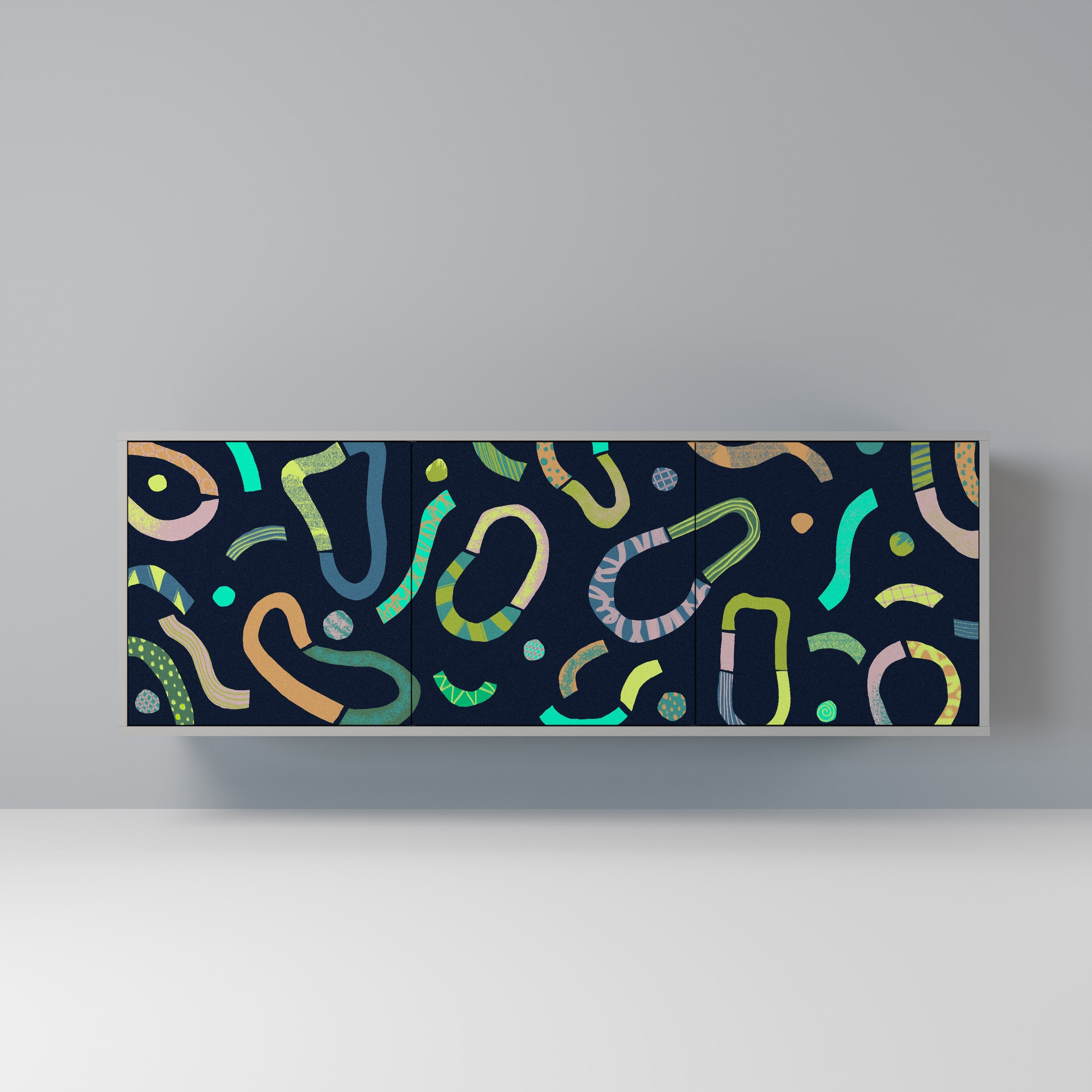 CONTRAST DANCE Sideboard mit 3 Türen in Grau