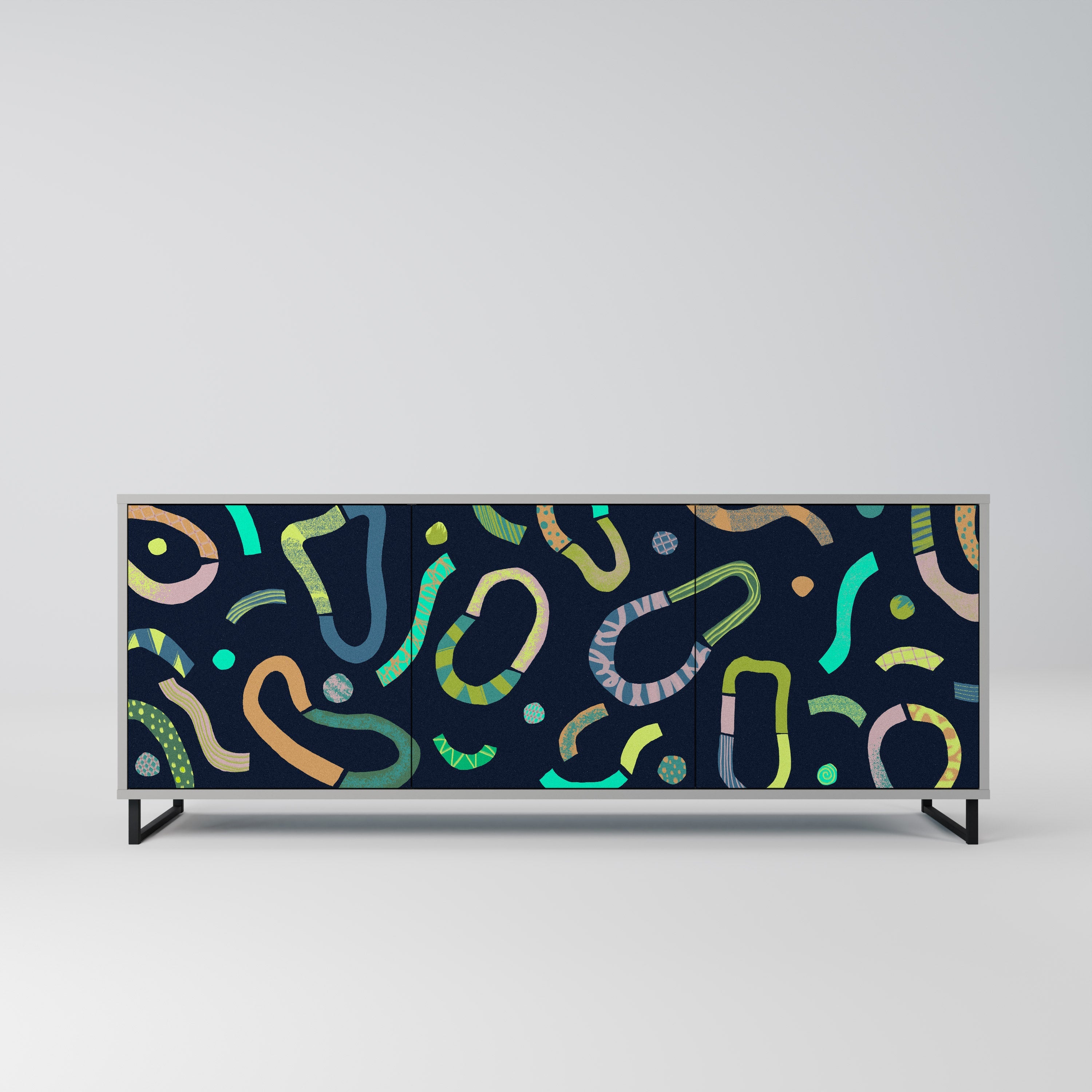 CONTRAST DANCE Sideboard mit 3 Türen in Grau