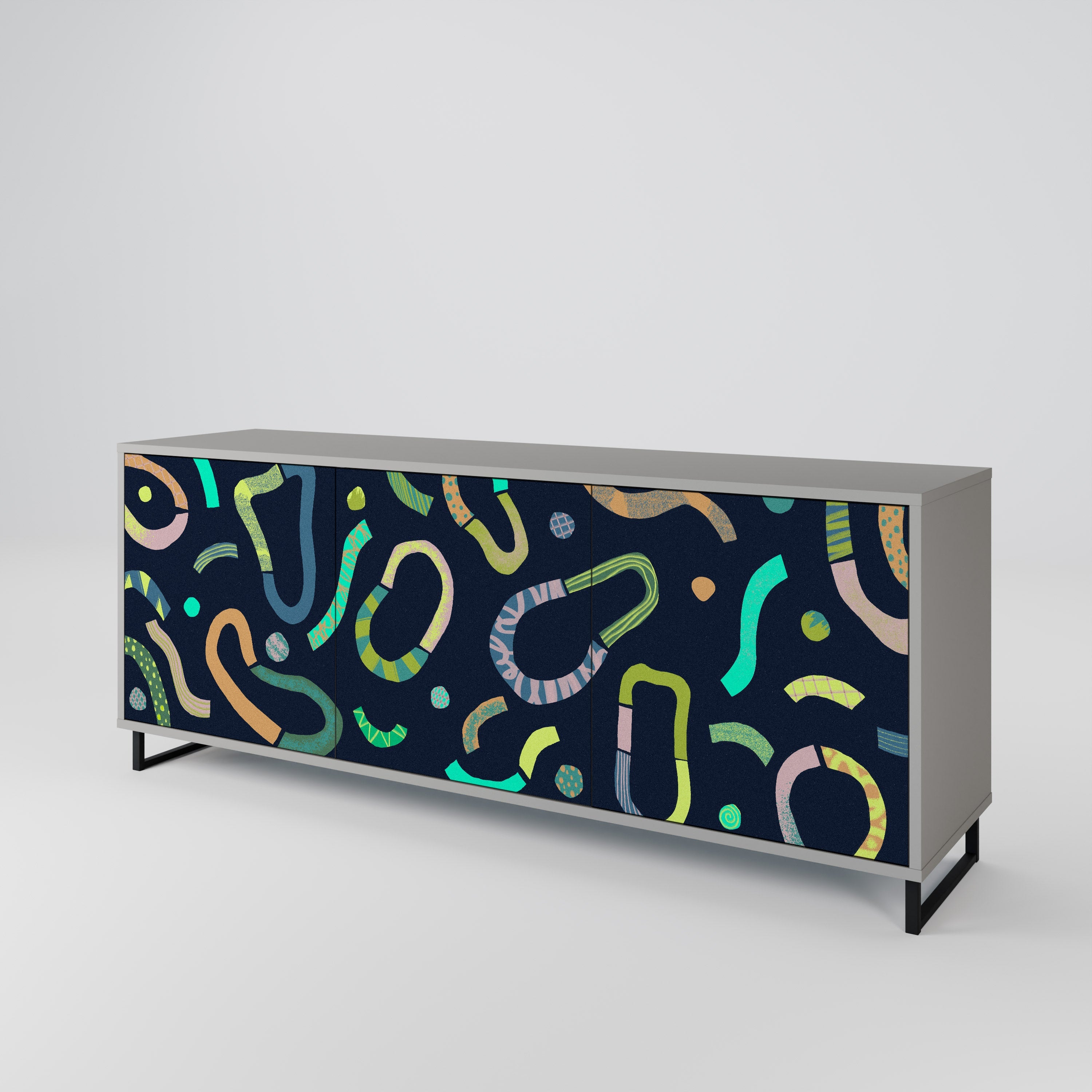 CONTRAST DANCE Sideboard mit 3 Türen in Grau