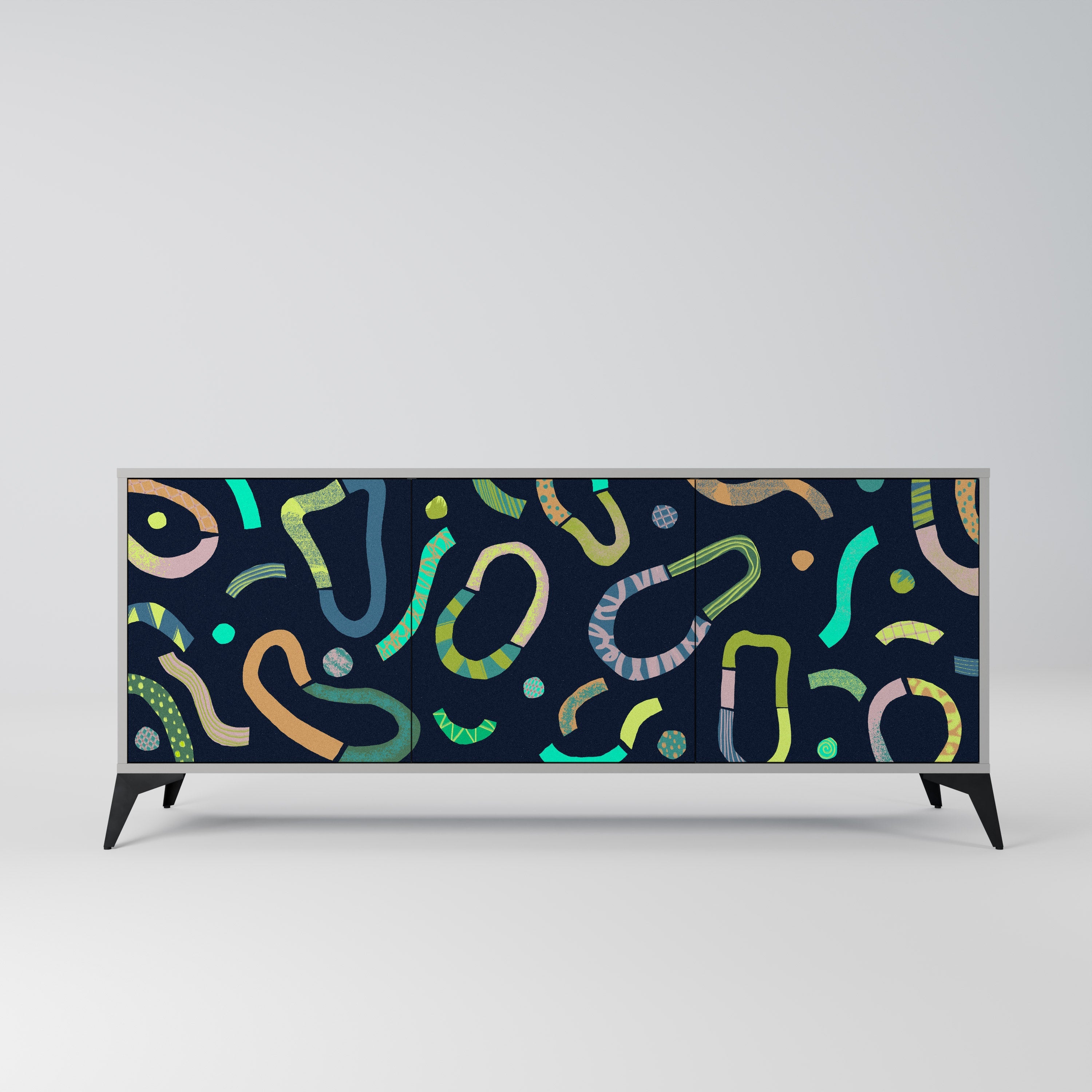 CONTRAST DANCE Sideboard mit 3 Türen in Grau