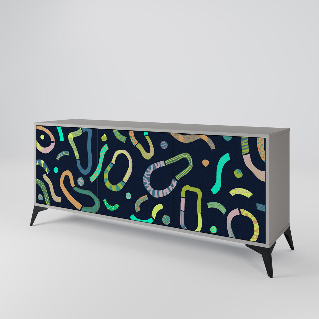 CONTRAST DANCE Sideboard mit 3 Türen in Grau