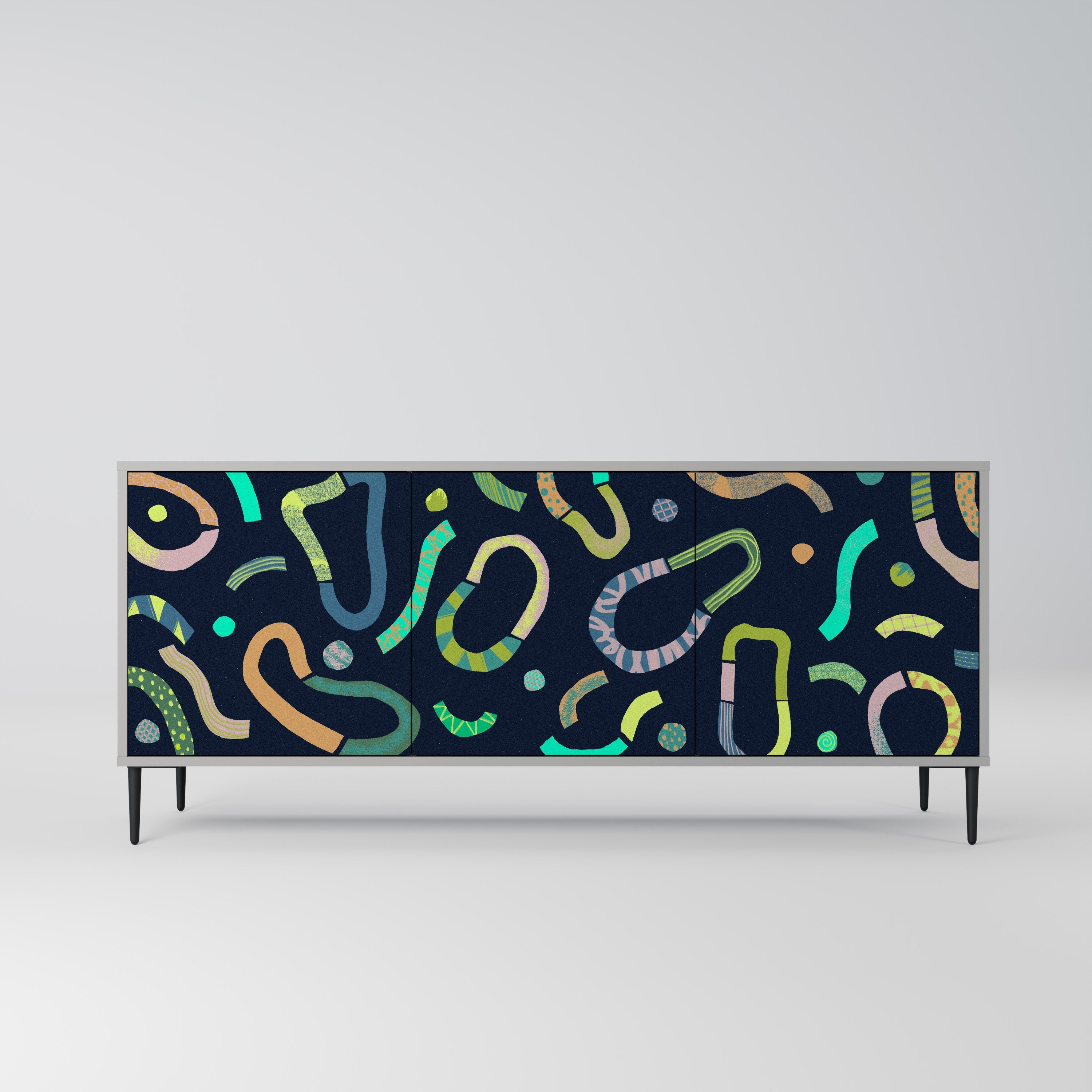 CONTRAST DANCE Sideboard mit 3 Türen in Grau