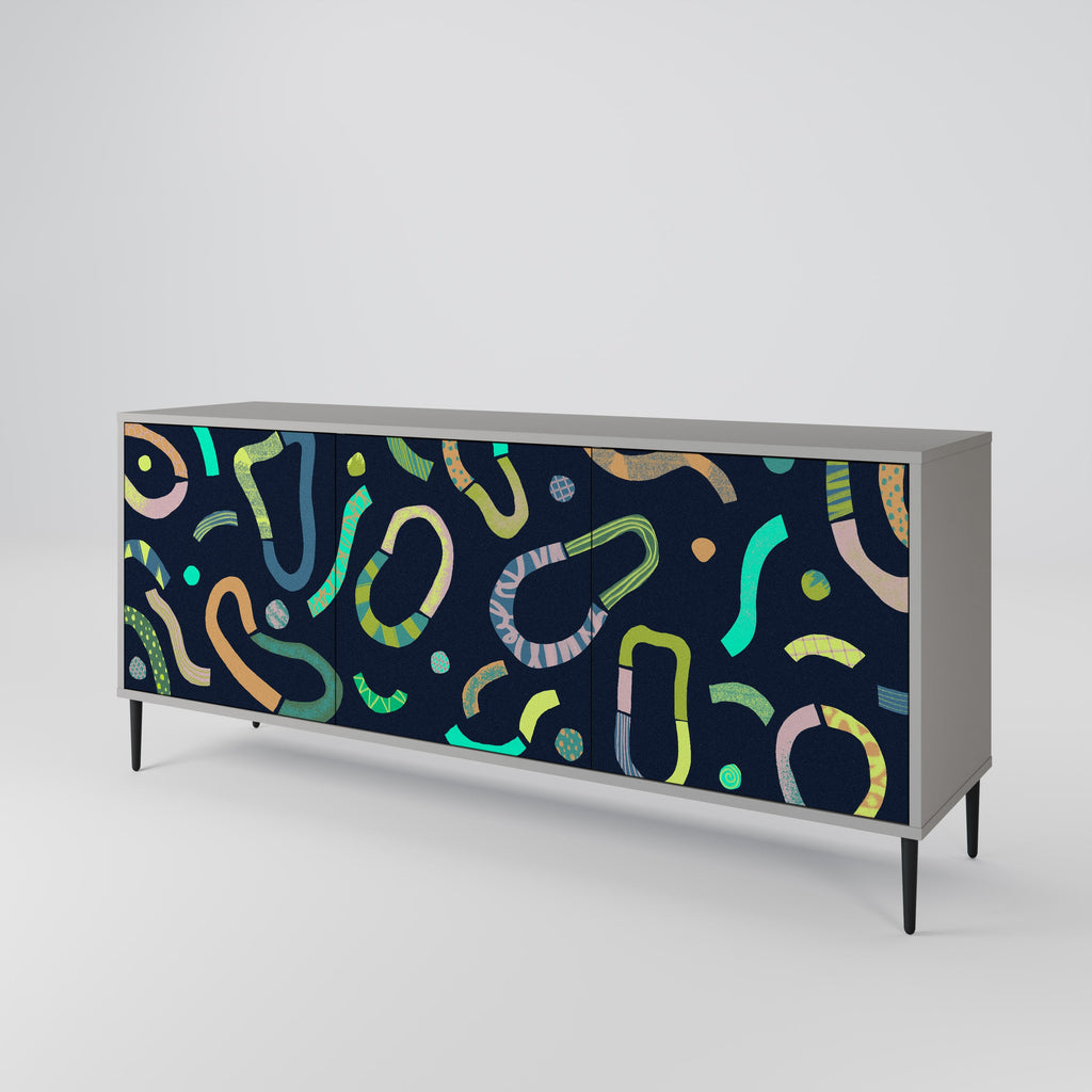 CONTRAST DANCE Sideboard mit 3 Türen in Grau