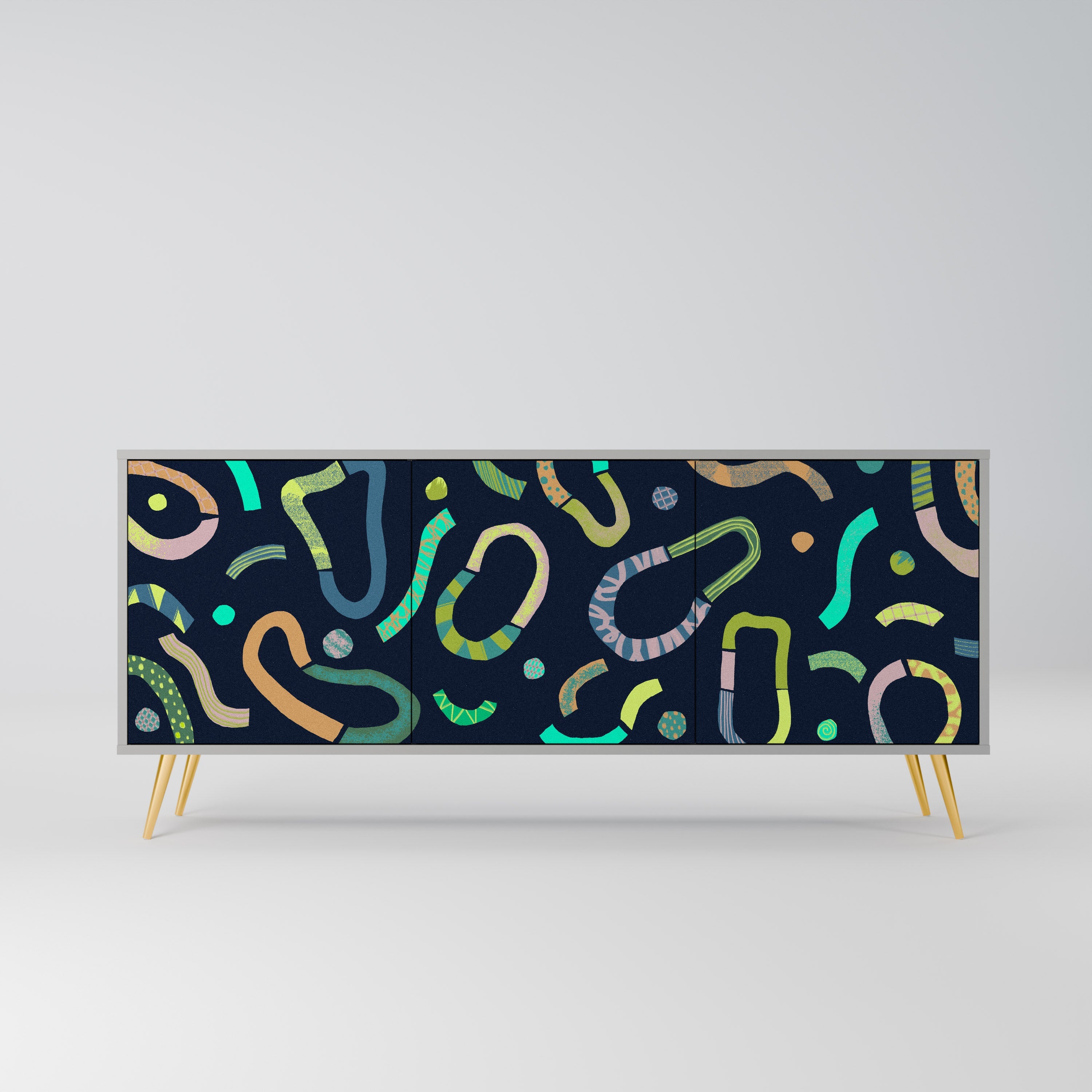 CONTRAST DANCE Sideboard mit 3 Türen in Grau