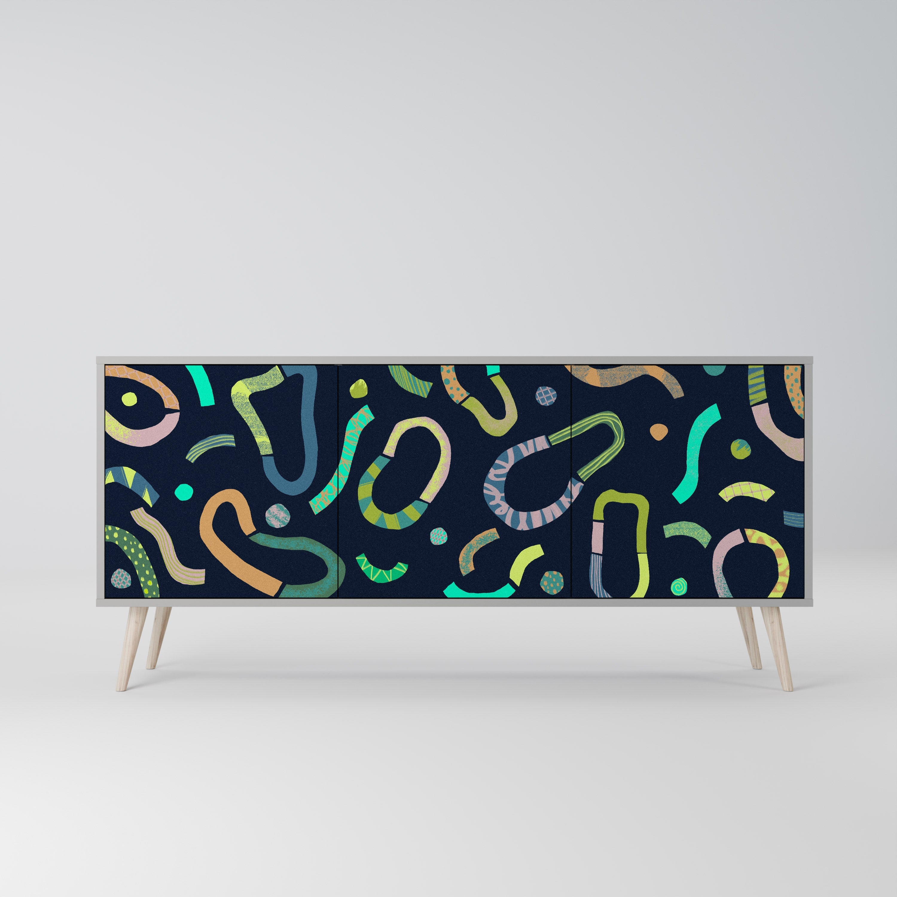 CONTRAST DANCE Sideboard mit 3 Türen in Grau