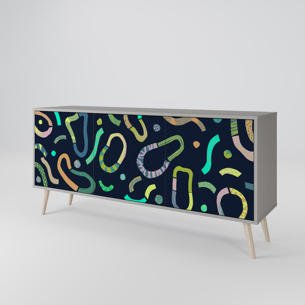 CONTRAST DANCE Sideboard mit 3 Türen in Grau