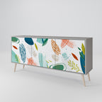 BOTANICAL HURRICANE Sideboard mit 3 Türen in Grau