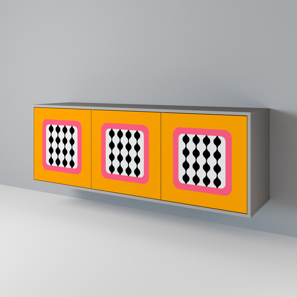 TEARS IN HEAVEN Sideboard mit 3 Türen in Grau