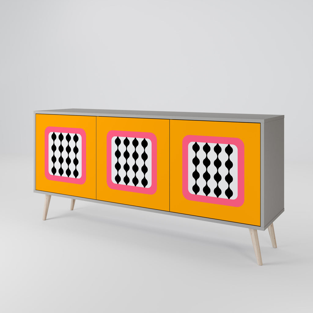 TEARS IN HEAVEN Sideboard mit 3 Türen in Grau