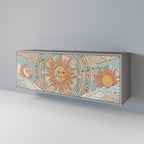 MYSTICAL STRUCTURE Sideboard mit 3 Türen in Grau