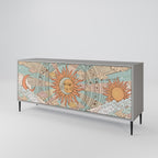 MYSTICAL STRUCTURE Sideboard mit 3 Türen in Grau
