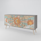 MYSTICAL STRUCTURE Sideboard mit 3 Türen in Grau