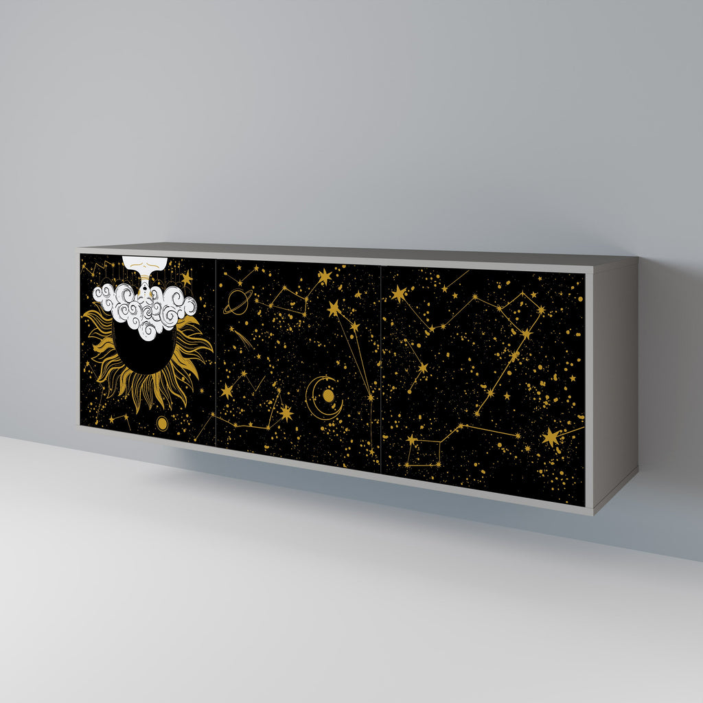 STELLAR CONSTELLATIONS Sideboard mit 3 Türen in Grau