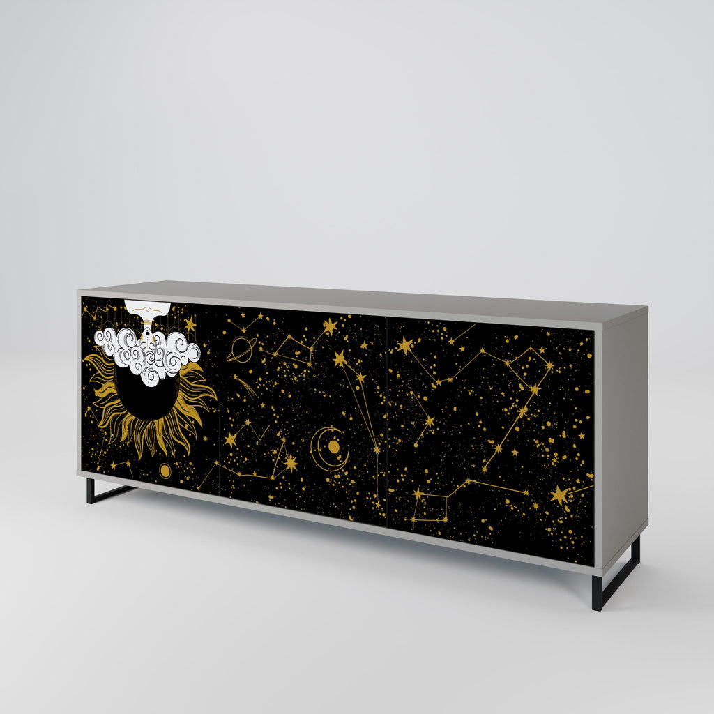 STELLAR CONSTELLATIONS Sideboard mit 3 Türen in Grau